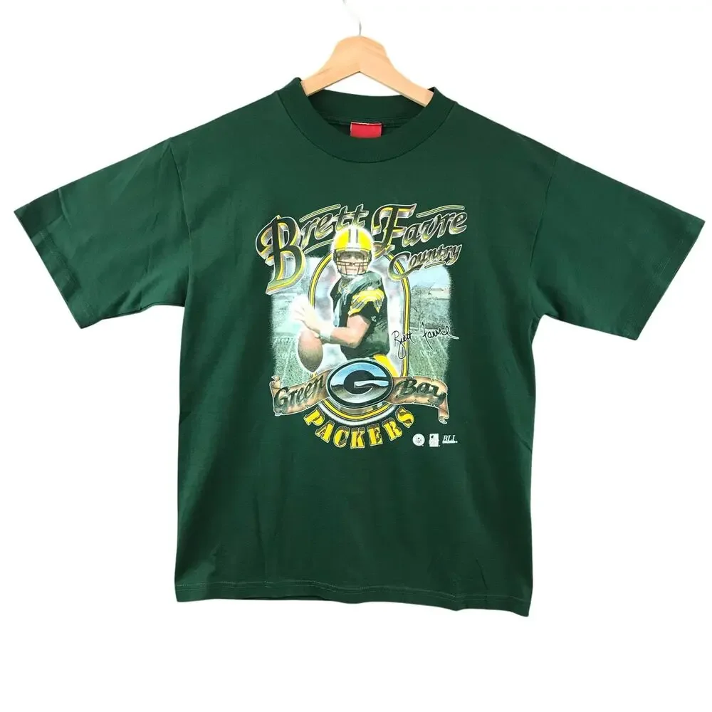 Vintage 90s Brett Farve Green Bay‎ Packers Country T shirt sz Youth XL